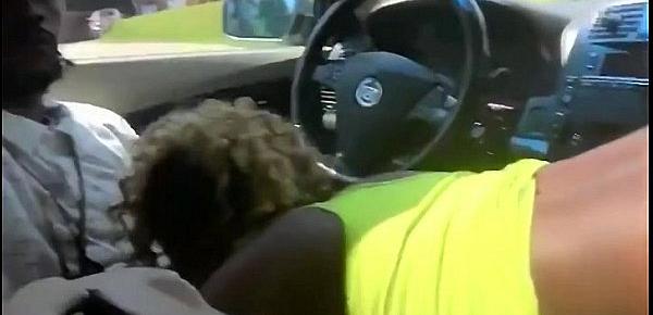  Sexy black girl giving head in the Cadillac (Selfie Stick)